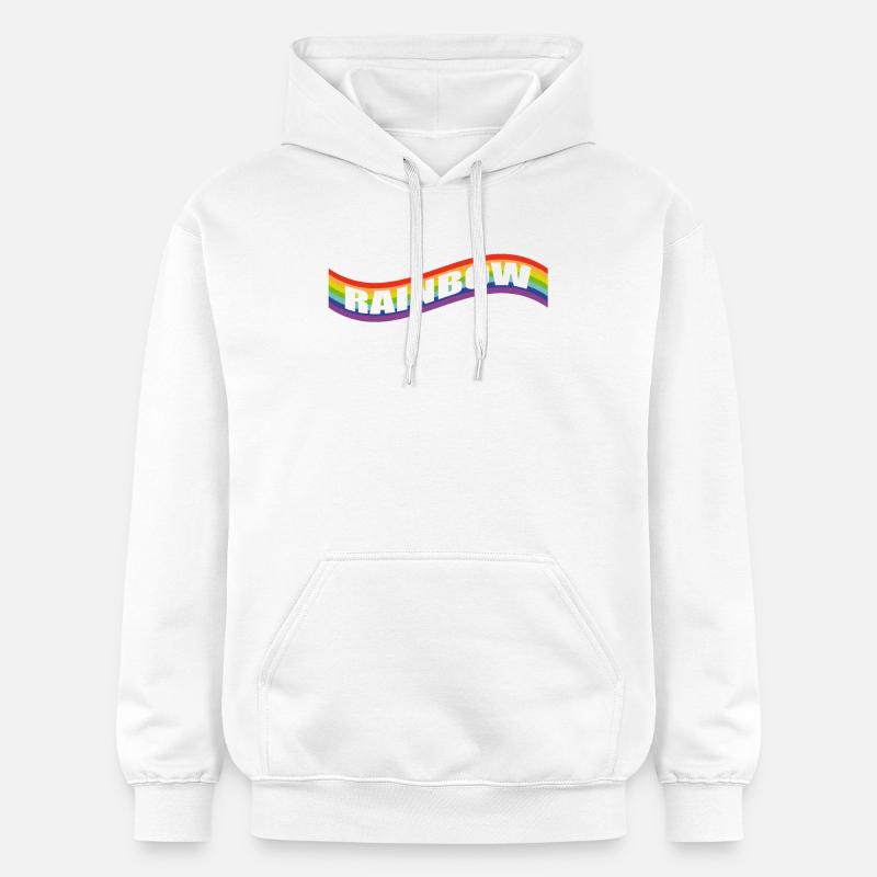 Drapeau arc-en-ciel - Sweat à capuche Softstyle® Gildan Unisexe - blanc