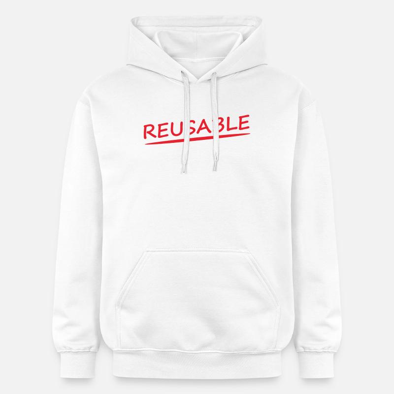 RÉUTILISABLE - Sweat à capuche Softstyle® Gildan Unisexe - blanc