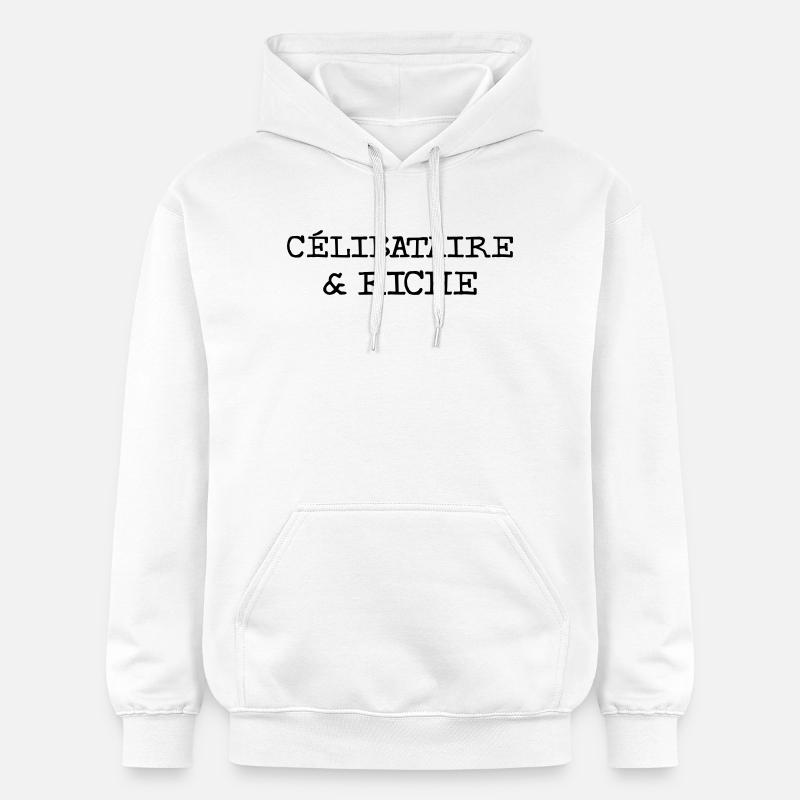 Célibataire et riche - Sweat à capuche Softstyle® Gildan Unisexe - blanc