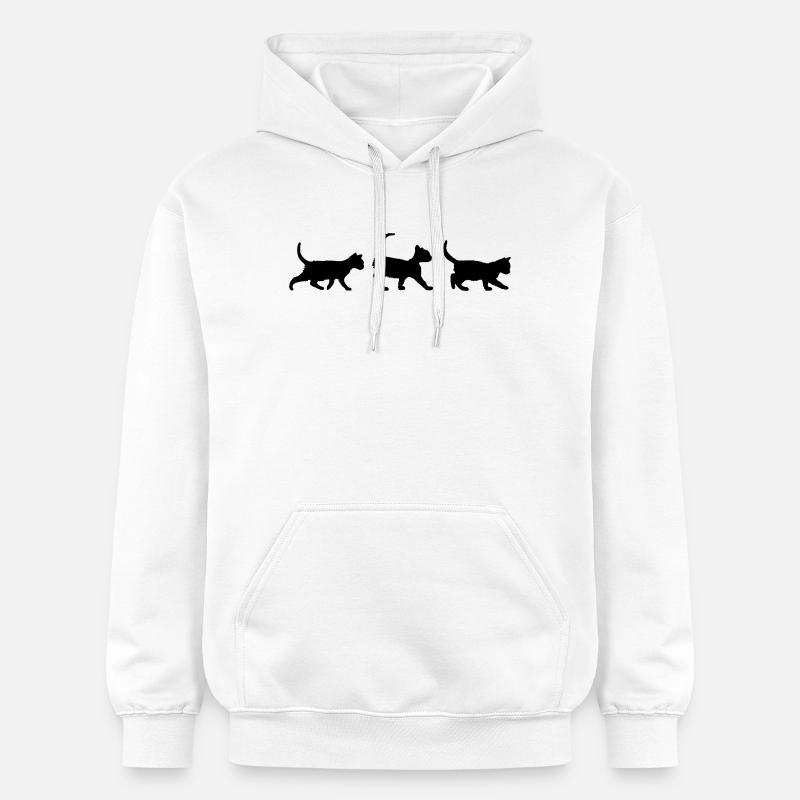 Logo trio de chats - Sweat à capuche Softstyle® Gildan Unisexe - blanc