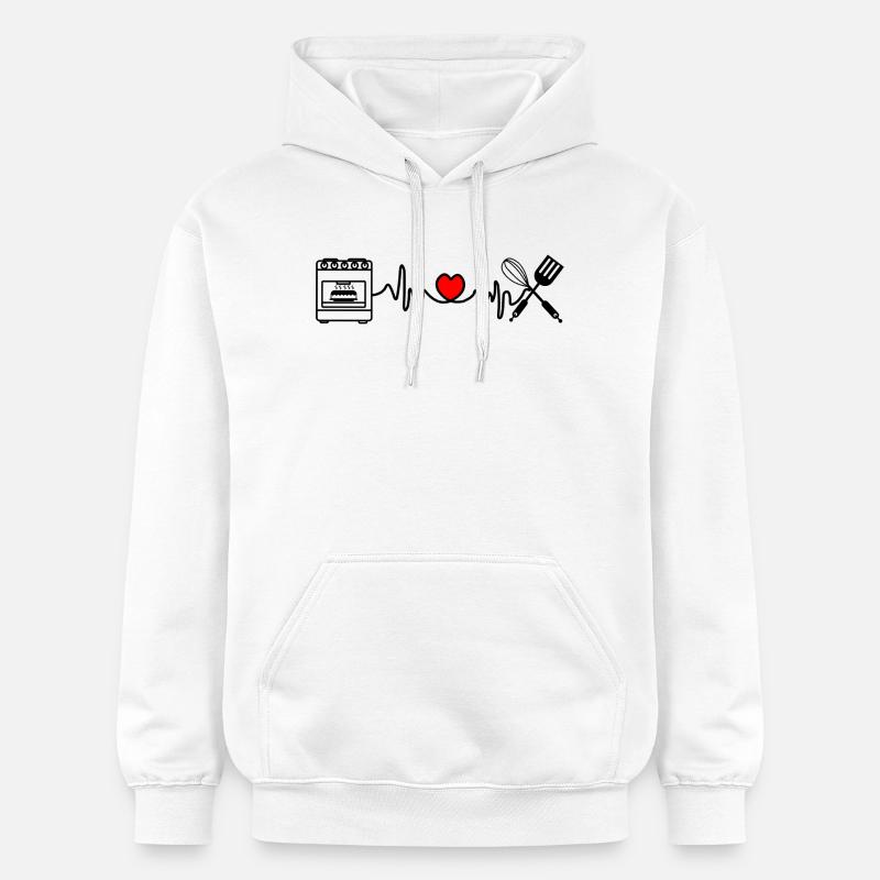 Cardio Herzfrequenz Küche 4 - Gildan Unisex Softstyle® Midweight Hoodie - Weiß