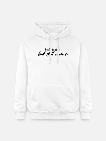 Dead Inside, Still Iconic – Dark & Stylish - Gildan Unisex Softstyle® Midweight Hoodie - Weiß