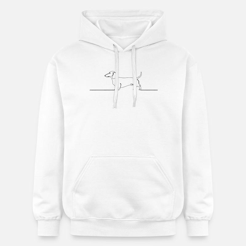 Art d’une ligne teckel teckel - Sweat à capuche Softstyle® Gildan Unisexe - blanc