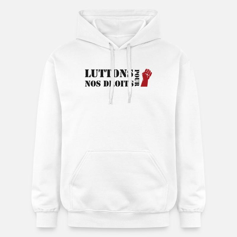 Luttons pour nos Droits ! - Sweat à capuche Softstyle® Gildan Unisexe - blanc