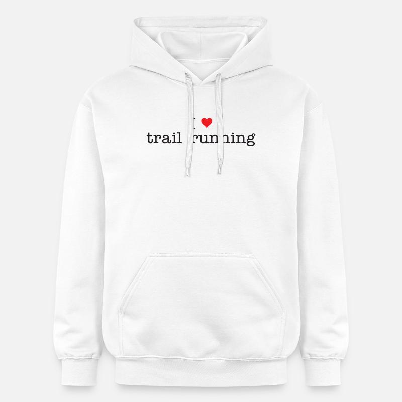 J’adore le trail running - Sweat à capuche Softstyle® Gildan Unisexe - blanc