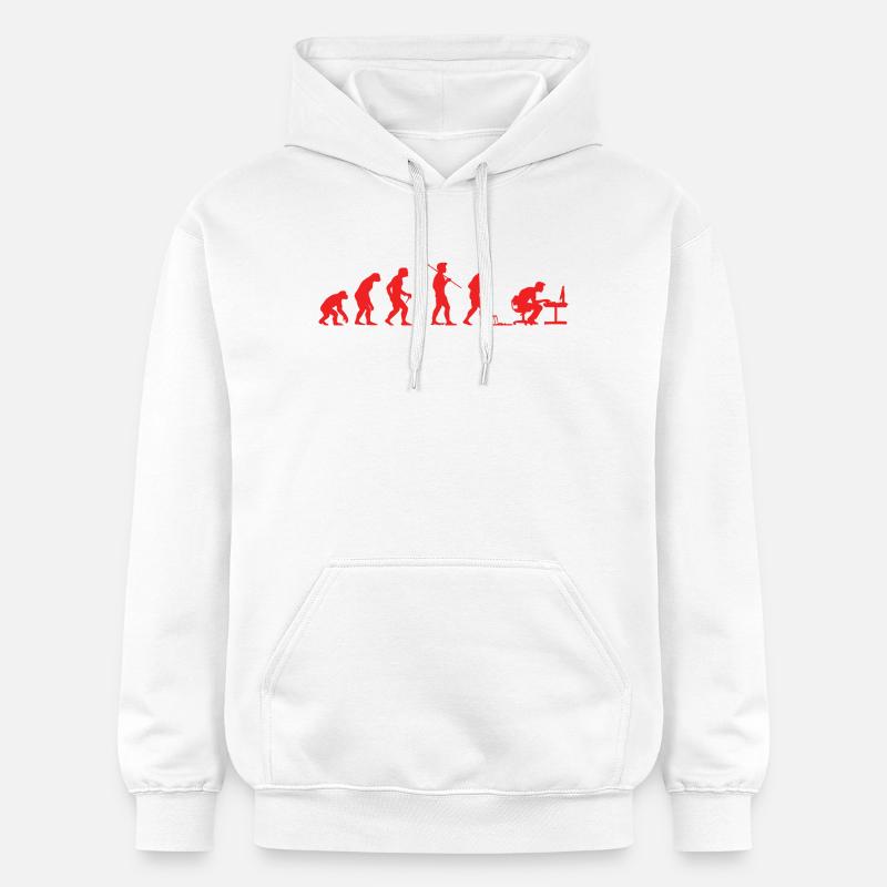 Evolution Gamer | Computer Freak Nerd PC - Gildan Unisex Softstyle® Midweight Hoodie - Weiß