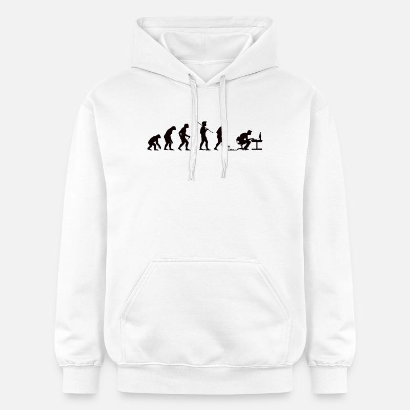 Programmer Evolution Computer Scientist Developer - Gildan Unisex Softstyle® Midweight Hoodie - white
