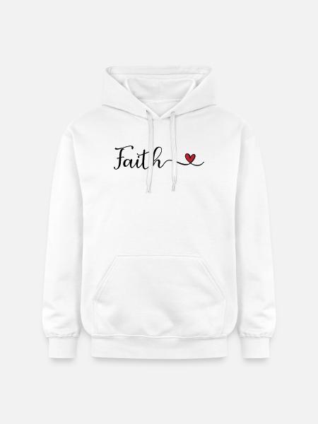 Glaubenstypografie mit Herz - Gildan Unisex Softstyle® Midweight Hoodie - Weiß