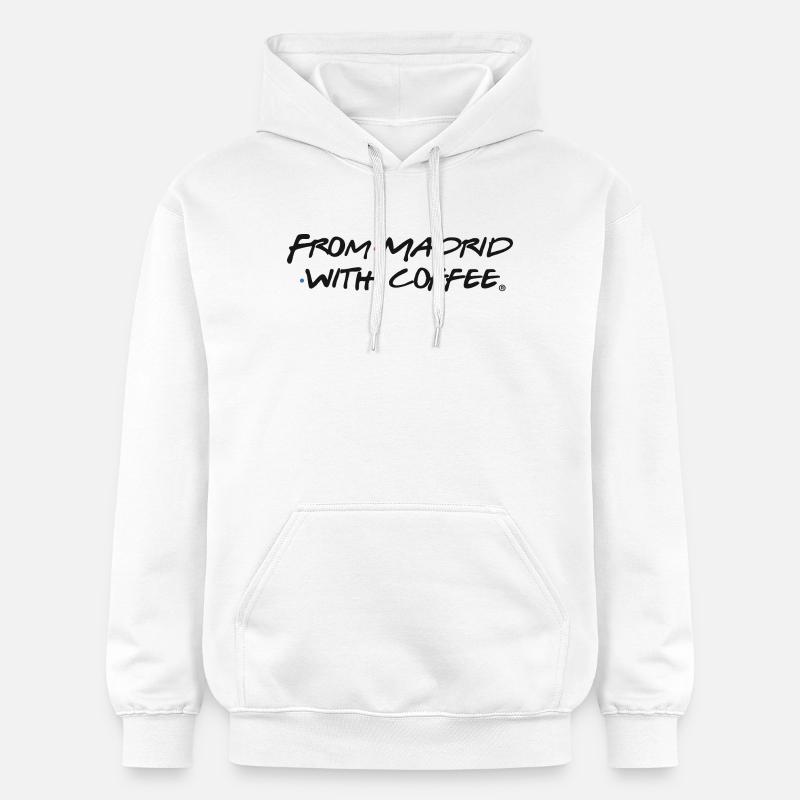 L’AMOUR DU CAFÉ À MADRID - Sweat à capuche Softstyle® Gildan Unisexe - blanc