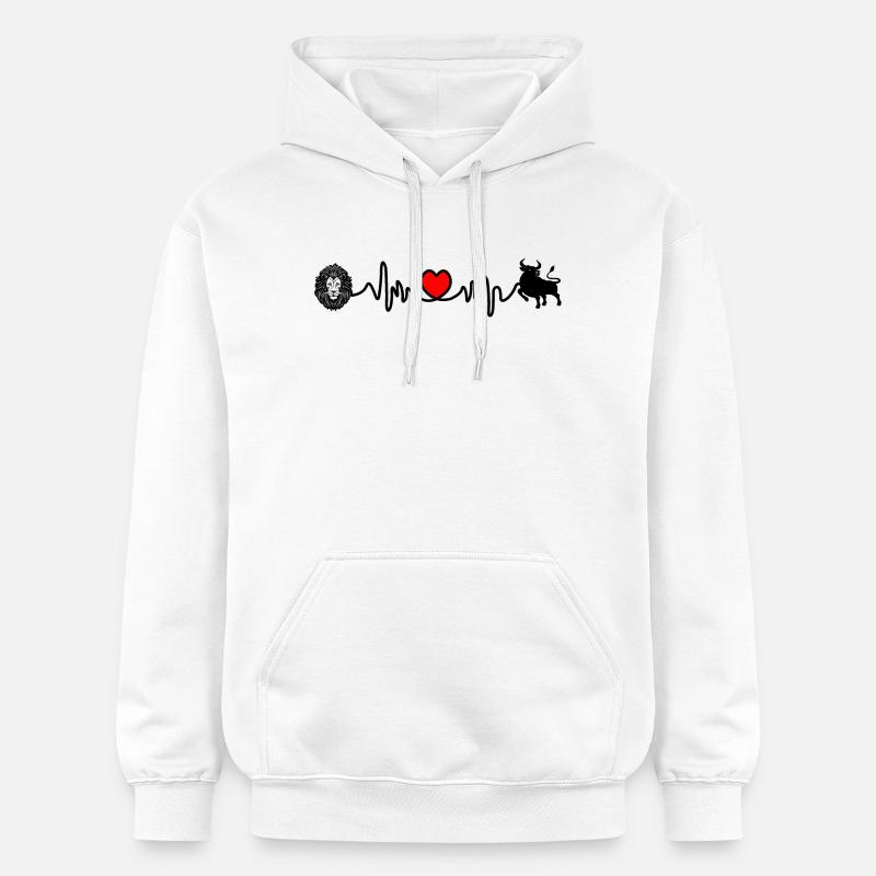 Fréquence cardiaque cardio Lion Taureau - Sweat à capuche Softstyle® Gildan Unisexe - blanc