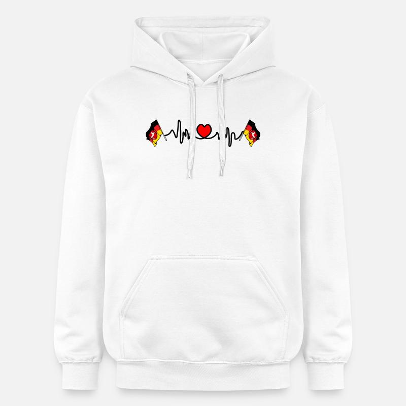 Fréquence cardiaque cardio Basse-Saxe - Sweat à capuche Softstyle® Gildan Unisexe - blanc