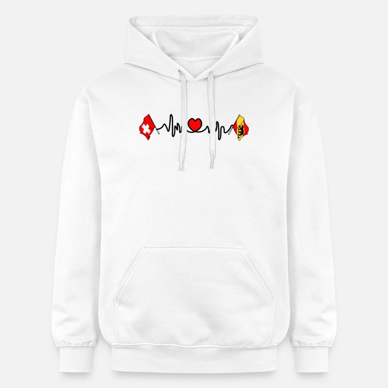 Cardio heart Drapeau Suisse, drapeau Berne - Sweat à capuche Softstyle® Gildan Unisexe - blanc