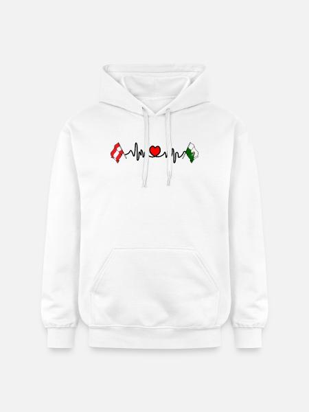 Steiermark-Flaggen mit Herzschlag - Gildan Unisex Softstyle® Midweight Hoodie - Weiß