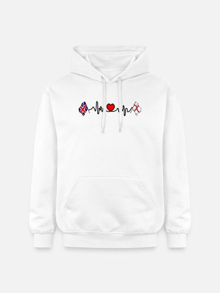 City of London & UK Heartbeat - Gildan Unisex Softstyle® Midweight Hoodie - white