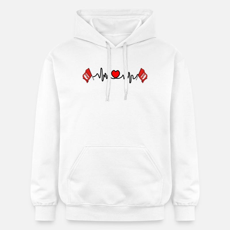 Fréquence cardiaque du Warwickshire - Sweat à capuche Softstyle® Gildan Unisexe - blanc