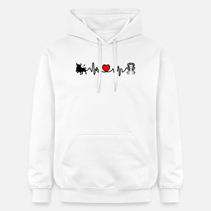 Fréquence cardiaque cardio Taureau vierge - Sweat à capuche Softstyle® Gildan Unisexe - blanc