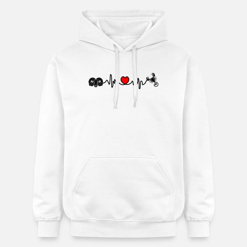 Herzfrequenz Cardio Widder Skorpion - Gildan Unisex Softstyle® Midweight Hoodie - Weiß