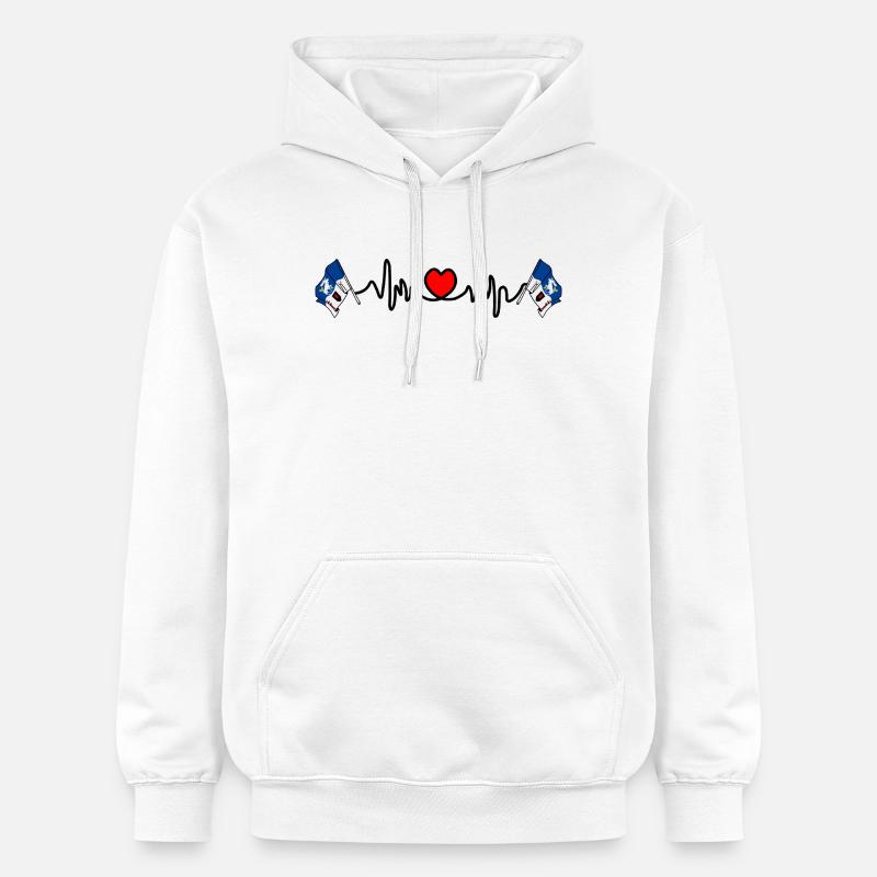 Conception de la fréquence cardiaque Jämtland - Sweat à capuche Softstyle® Gildan Unisexe - blanc