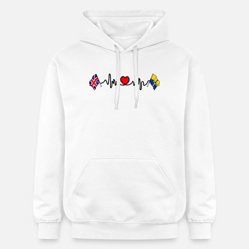 Herzfrequenz in Durham & UK - Gildan Unisex Softstyle® Midweight Hoodie - Weiß