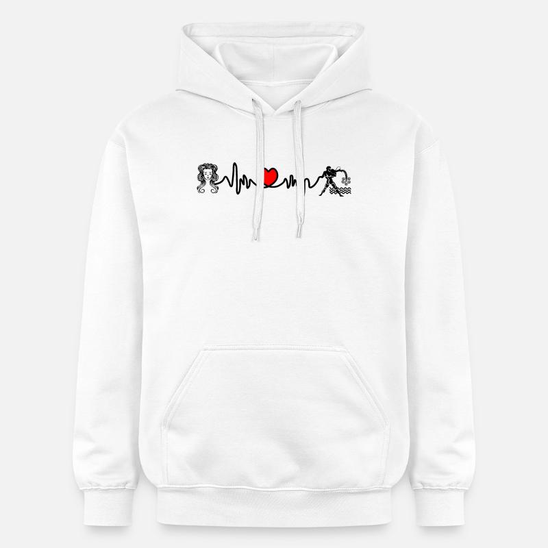 Fréquence cardiaque cardio Vierge Verseau - Sweat à capuche Softstyle® Gildan Unisexe - blanc
