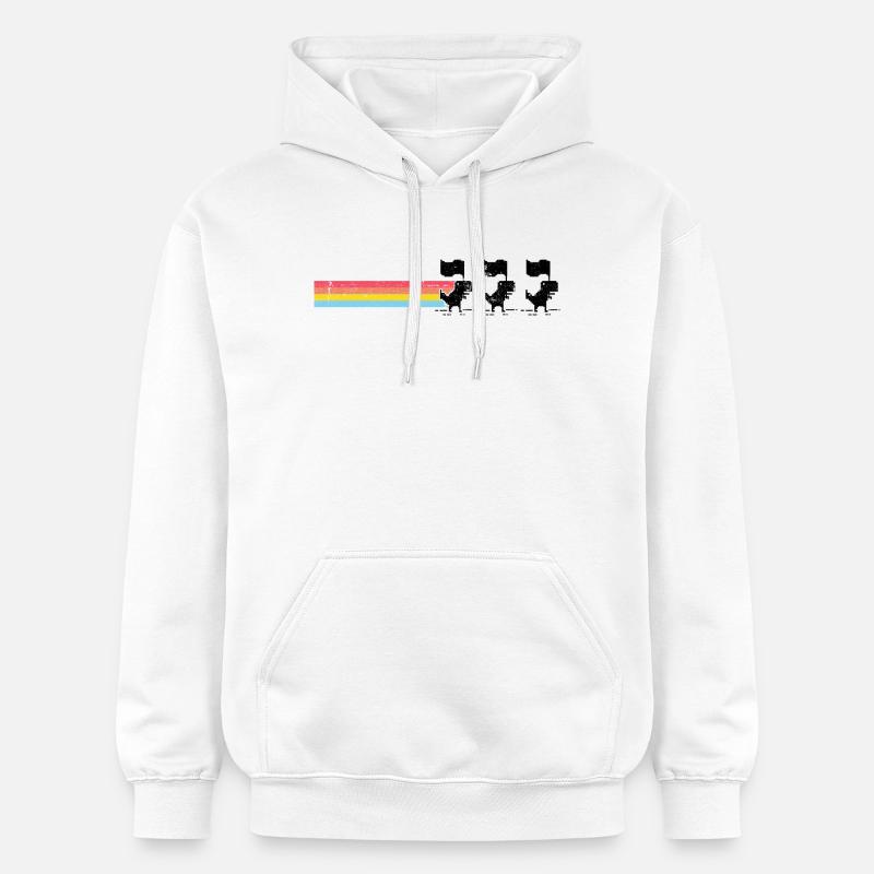 Silhouette de rayures arc-en-ciel pastel - Sweat à capuche Softstyle® Gildan Unisexe - blanc