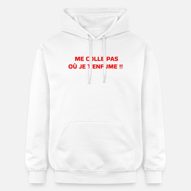 Me colle pas  - Sweat à capuche Softstyle® Gildan Unisexe - blanc