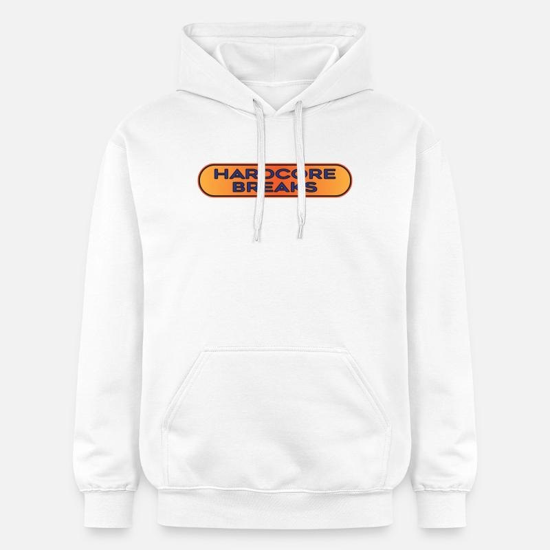 Hardcore Breaks Breakbeat - Sweat à capuche Softstyle® Gildan Unisexe - blanc