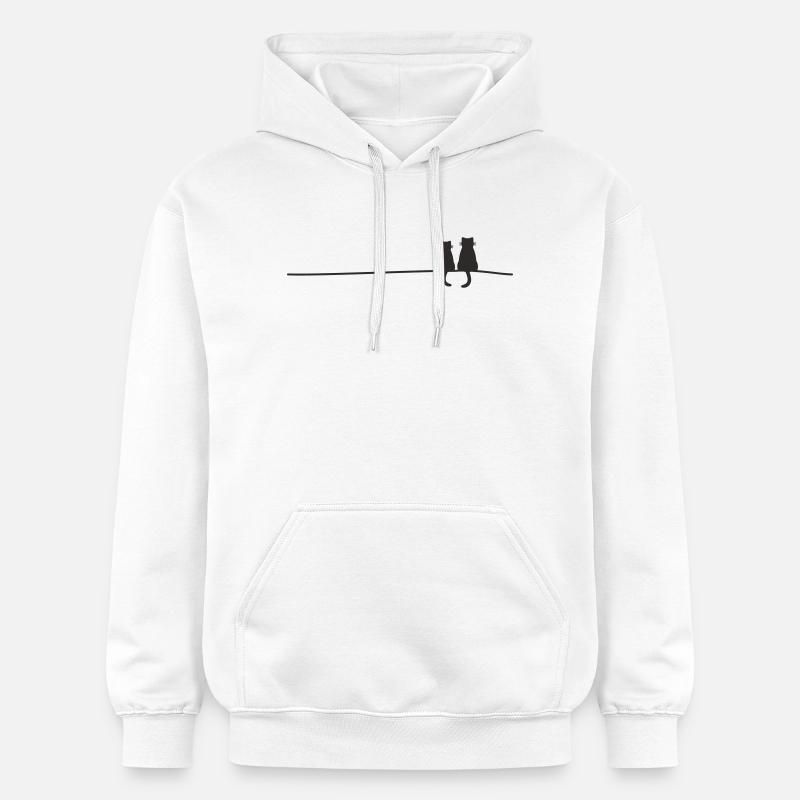 Silhouettes de chats - Sweat à capuche Softstyle® Gildan Unisexe - blanc