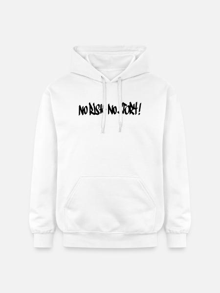 No Risk No Story Motto - Gildan Unisex Softstyle® Midweight Hoodie - white