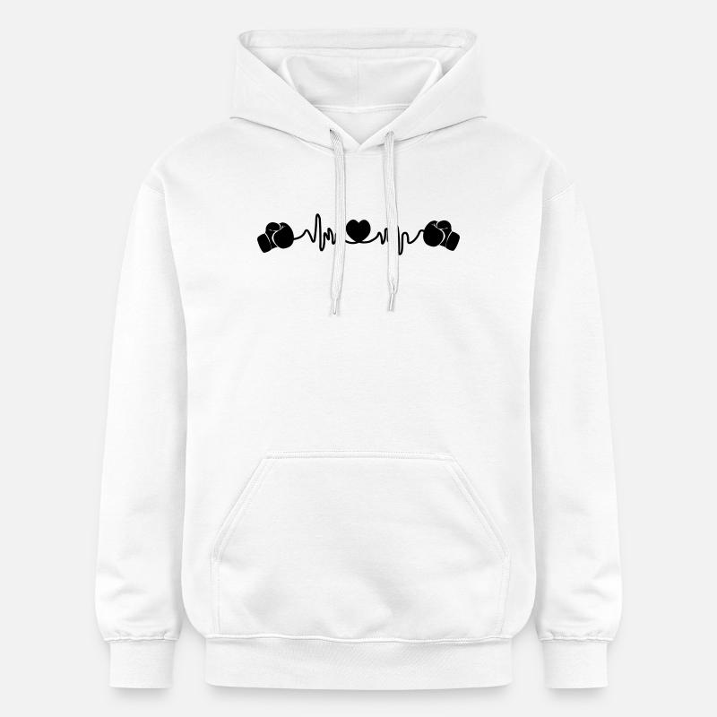 Boxe de fréquence cardiaque - Sweat à capuche Softstyle® Gildan Unisexe - blanc