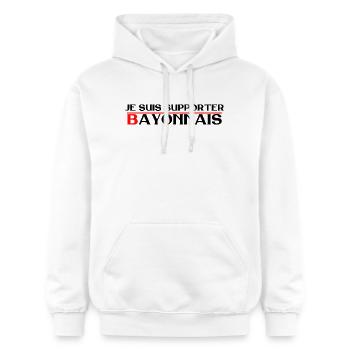 Je suis supporter Bayonnais - Sweat à capuche Softstyle® Gildan Unisexe - blanc - Devant - Liana (172cm) & Jaron (178cm)