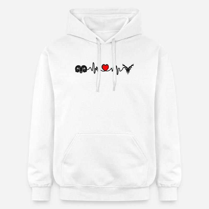 Herzfrequenz Cardio Widder Steinbock - Gildan Unisex Softstyle® Midweight Hoodie - Weiß