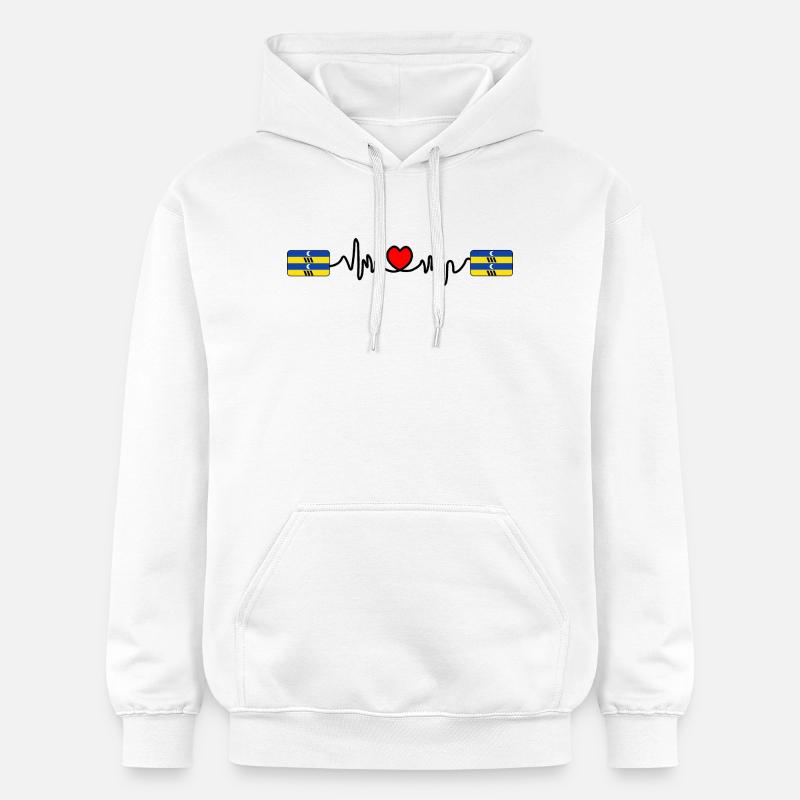 Logo Ameland Pulse – Style Île - Sweat à capuche Softstyle® Gildan Unisexe - blanc