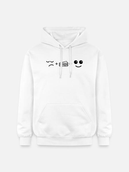 Sad Eating Cake Become Happy - Gildan Unisex Softstyle® Midweight Hoodie - white