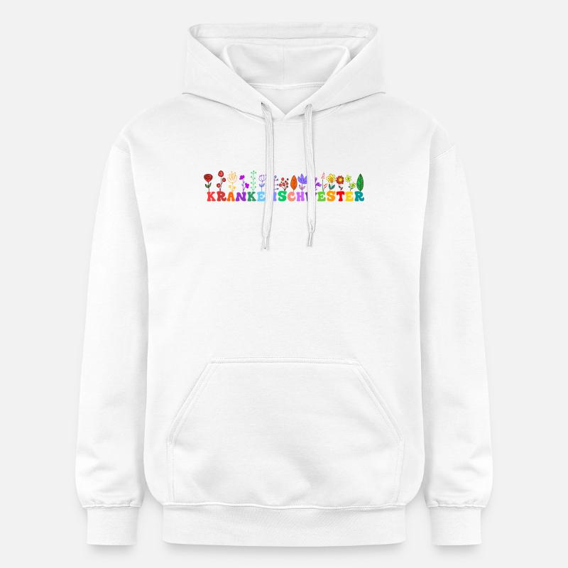 Krankenschwester Blumen Geschenk Notfall Medizin - Gildan Unisex Softstyle® Midweight Hoodie - Weiß