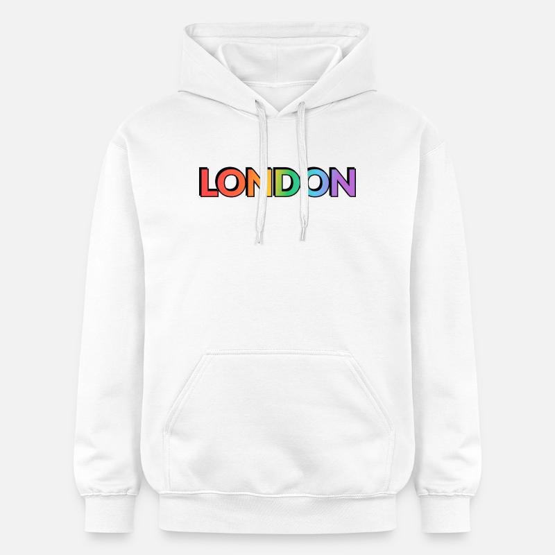 London LGBTQ Rainbow - Sweat à capuche Softstyle® Gildan Unisexe - blanc