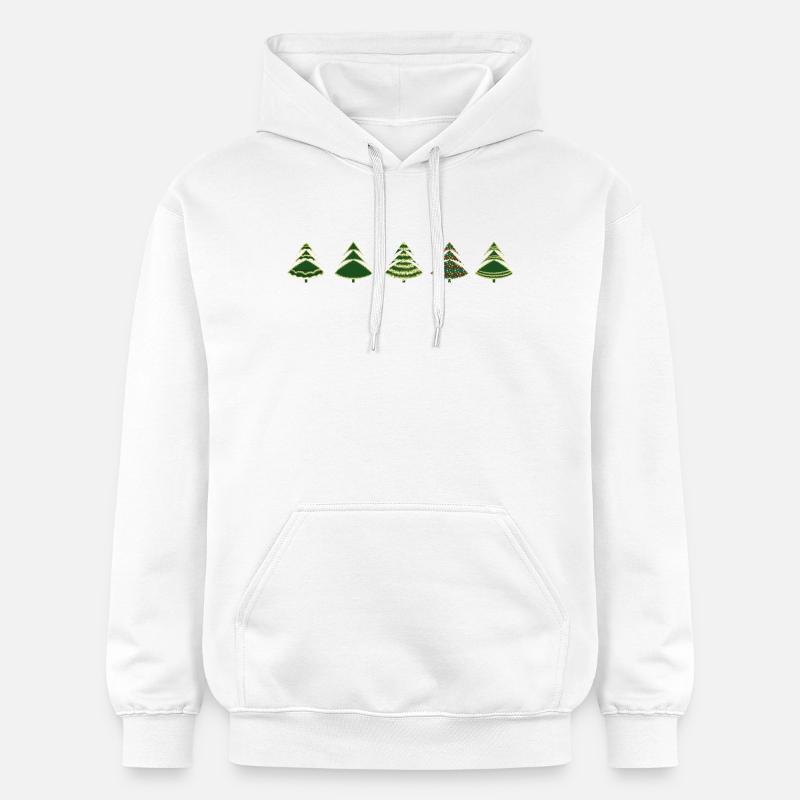 Silhouette de sapins verts isolée. - Sweat à capuche Softstyle® Gildan Unisexe - blanc