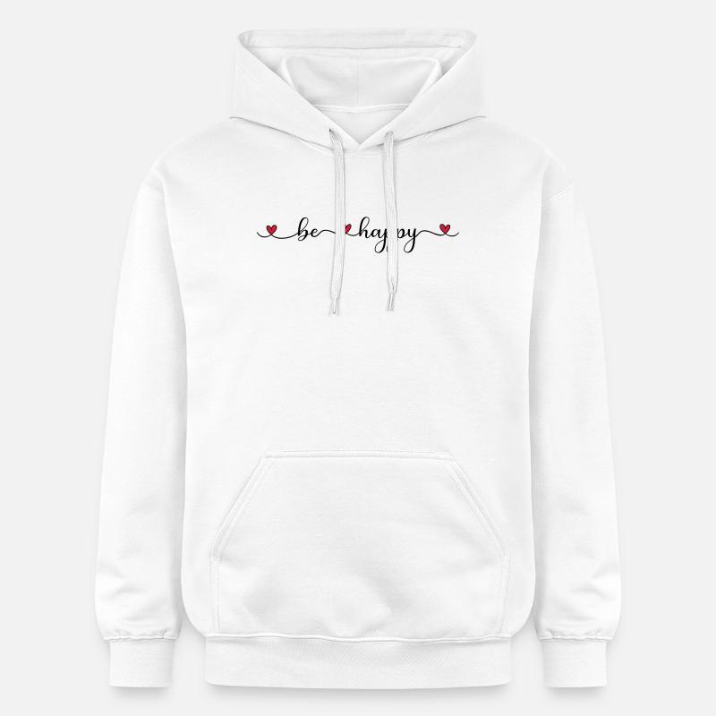 Soyez heureux - Sweat à capuche Softstyle® Gildan Unisexe - blanc
