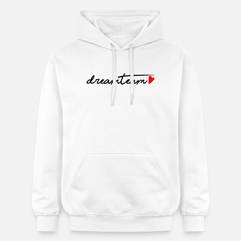 Équipe de rêve cœur rouge - Sweat à capuche Softstyle® Gildan Unisexe - blanc