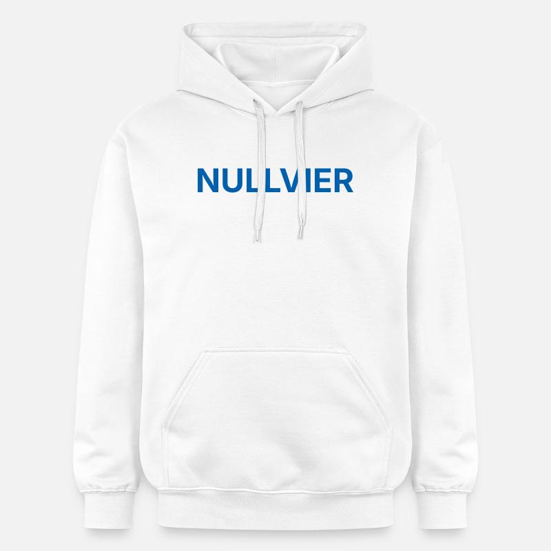 Nullvier bleu - Sweat à capuche Softstyle® Gildan Unisexe - blanc