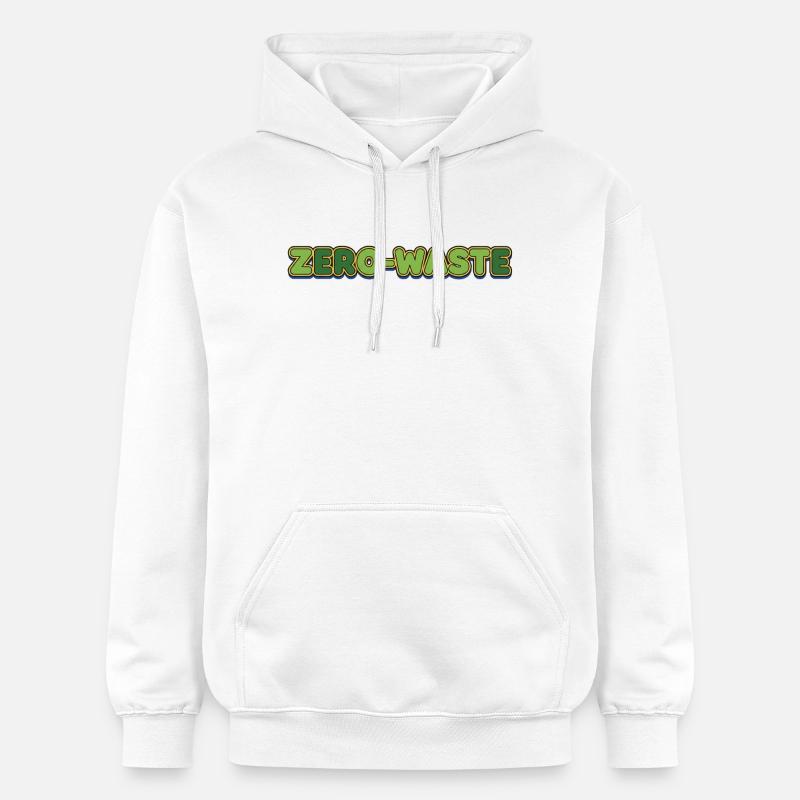 Zéro déchet rétro vert jaune design - Sweat à capuche Softstyle® Gildan Unisexe - blanc