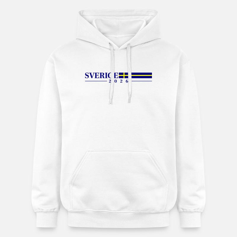 Drapeau de Suède 2026 - Sweat à capuche Softstyle® Gildan Unisexe - blanc