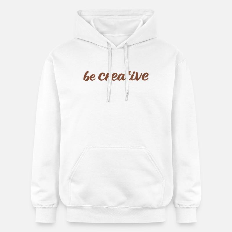 Be Creative Script Brown - Gildan Unisex Softstyle® Midweight Hoodie - white
