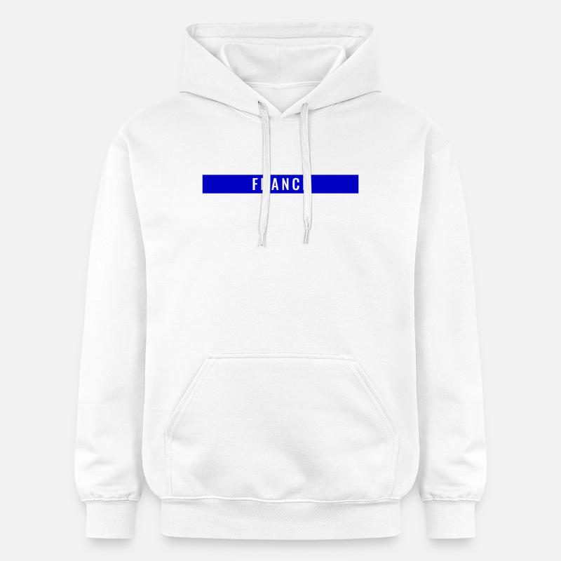 France Rectangle Bleu - Sweat à capuche Softstyle® Gildan Unisexe - blanc