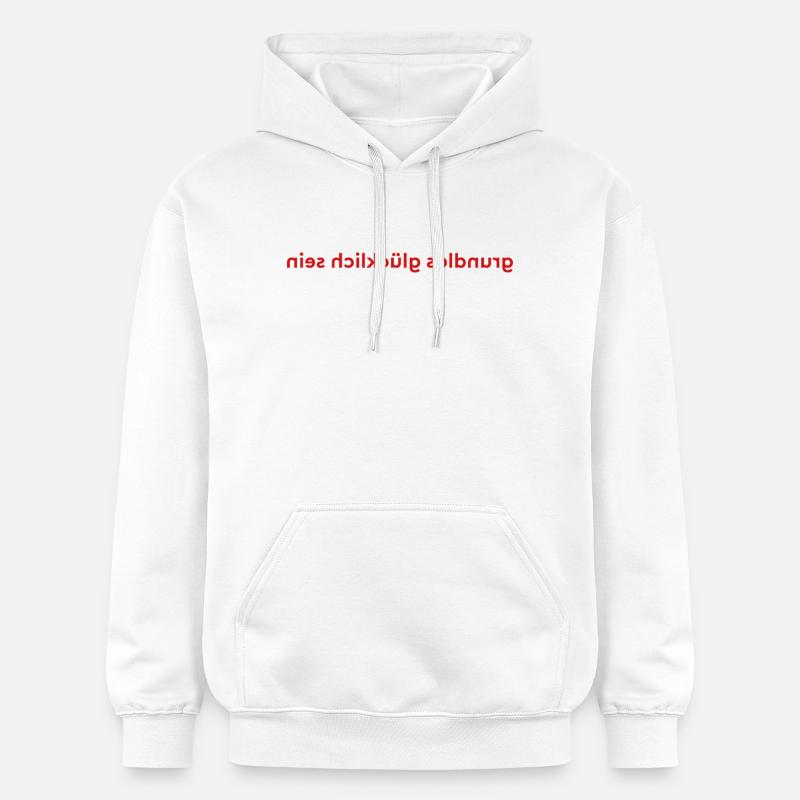 Être heureux sans raison - Sweat à capuche Softstyle® Gildan Unisexe - blanc