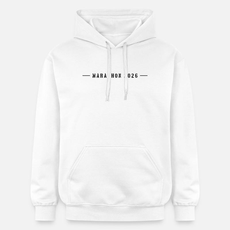 Lettrage Marathon 2026 - Sweat à capuche Softstyle® Gildan Unisexe - blanc