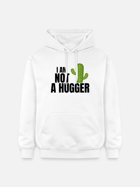 Ich bin kein Umarmer, Umarmer, Kaktus - Gildan Unisex Softstyle® Midweight Hoodie - Weiß