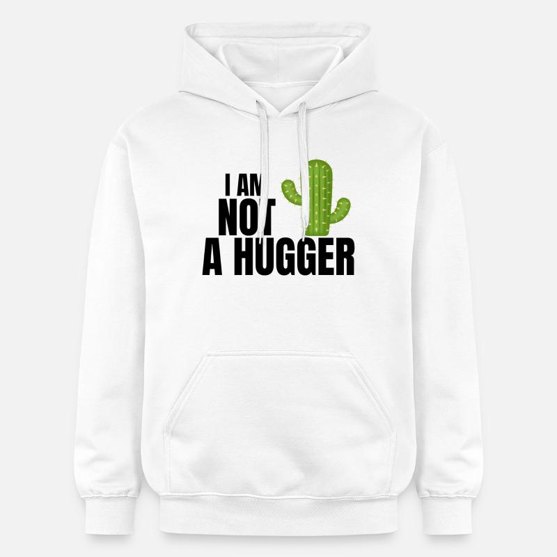 Ich bin kein Umarmer, Umarmer, Kaktus - Gildan Unisex Softstyle® Midweight Hoodie - Weiß