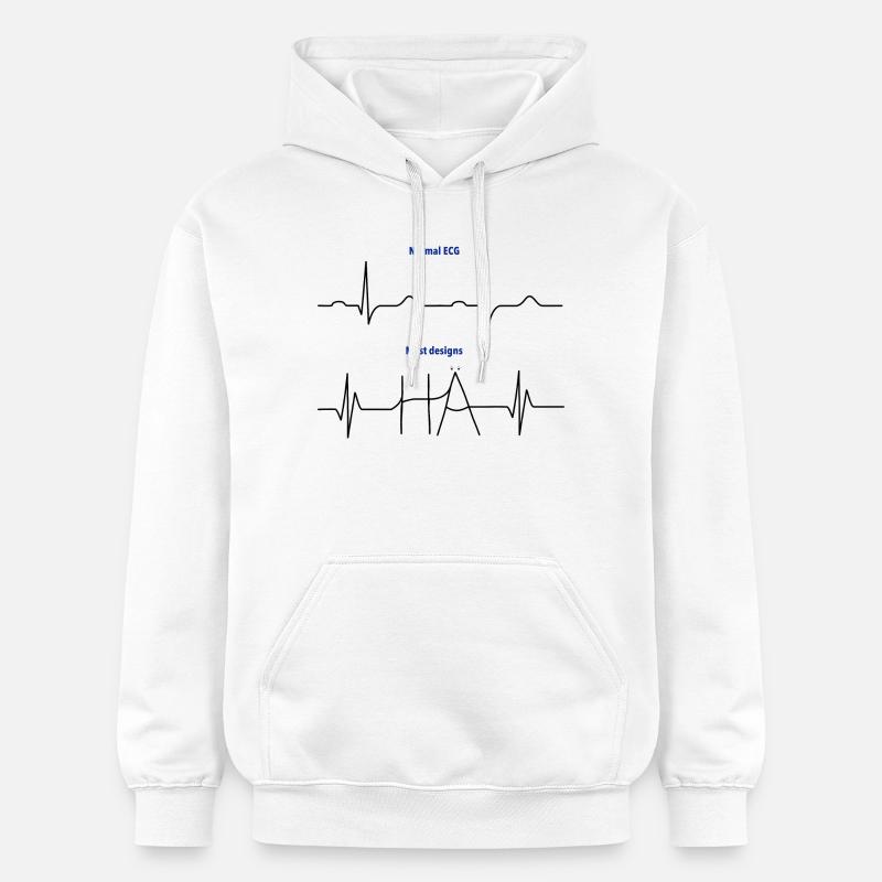 Électrocardiogramme (ECG) - Normal versus Hä? - Sweat à capuche Softstyle® Gildan Unisexe - blanc