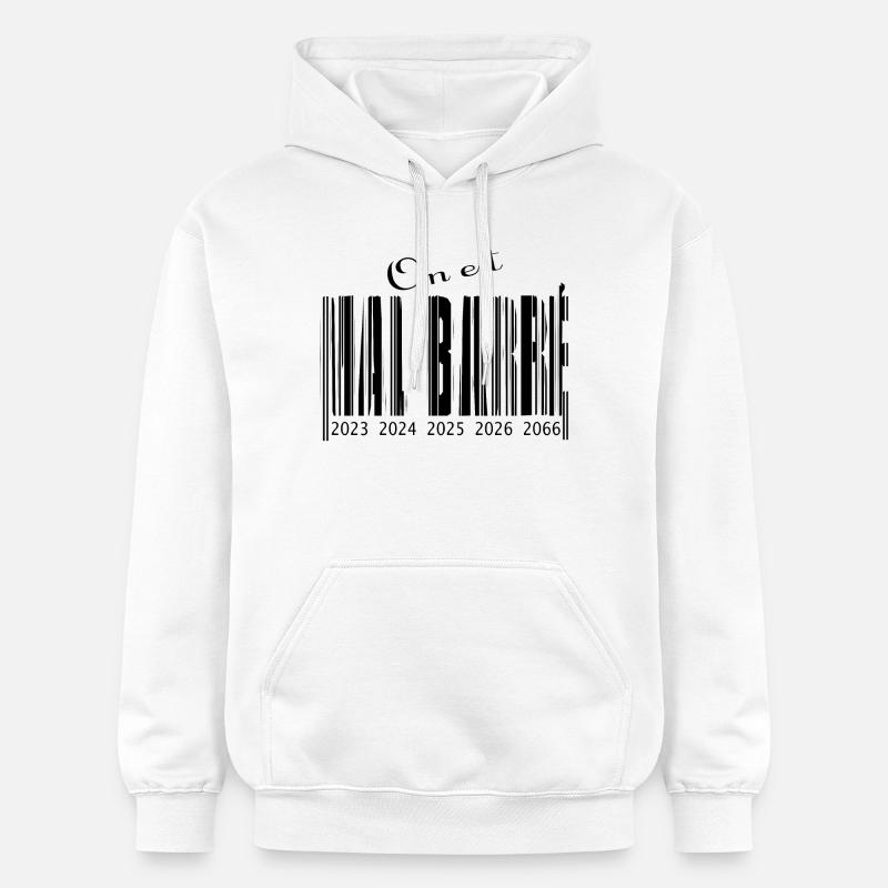 mal barré code barre - Sweat à capuche Softstyle® Gildan Unisexe - blanc